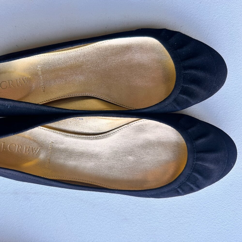 J.Crew Charlie Ruffled Ballet Flats Suede Made in Italy NIB